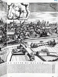 Fragment mapy Mediolanu, 1640 r